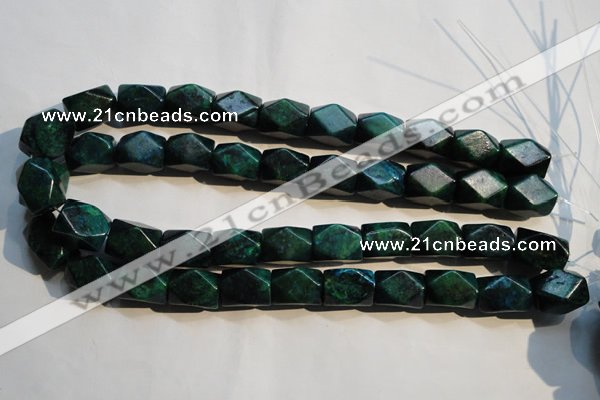 CCS649 15.5 inches 13*18mm faceted cuboid dyed chrysocolla beads