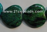 CCS655 15.5 inches 25*25mm heart dyed chrysocolla gemstone beads