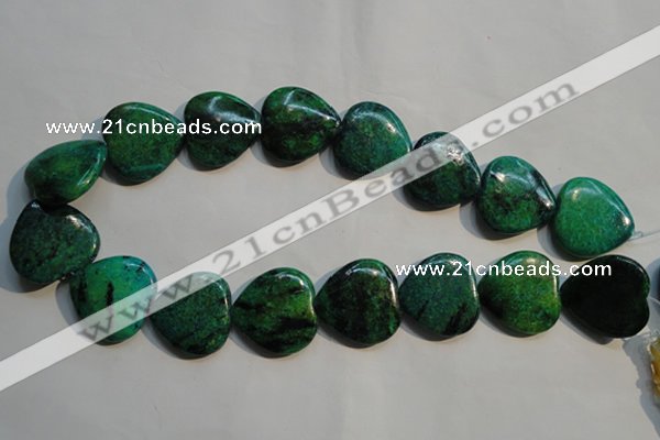 CCS655 15.5 inches 25*25mm heart dyed chrysocolla gemstone beads