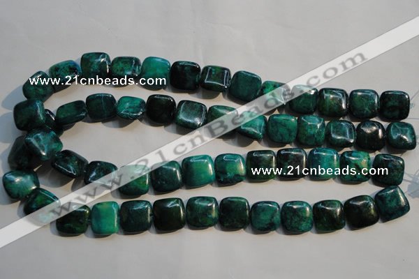 CCS659 15.5 inches 15*15mm square dyed chrysocolla gemstone beads