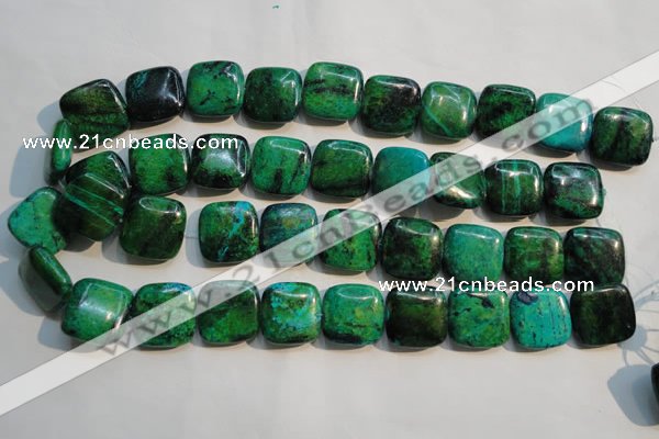 CCS672 15.5 inches 20*20mm square dyed chrysocolla gemstone beads