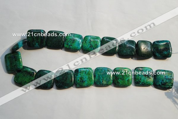 CCS673 15.5 inches 22*22mm square dyed chrysocolla gemstone beads