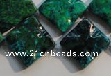 CCS685 15.5 inches 18*18mm wavy diamond dyed chrysocolla beads