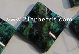 CCS688 15.5 inches 30*30mm wavy diamond dyed chrysocolla beads