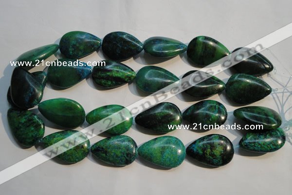 CCS695 15.5 inches 20*30mm flat teardrop dyed chrysocolla beads