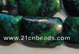 CCS706 15.5 inches 20*30mm twisted rectangle dyed chrysocolla beads