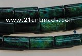 CCS708 15.5 inches 8*16mm flat tube dyed chrysocolla gemstone beads