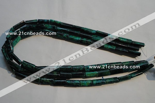 CCS708 15.5 inches 8*16mm flat tube dyed chrysocolla gemstone beads