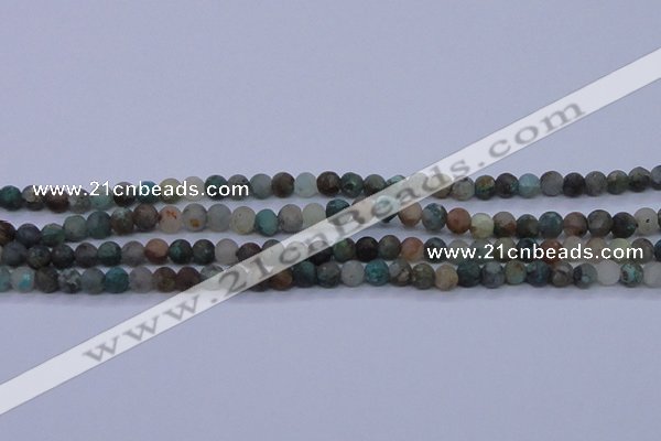 CCS760 15.5 inches 4mm round matte natural chrysocolla beads