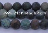 CCS762 15.5 inches 8mm round matte natural chrysocolla beads