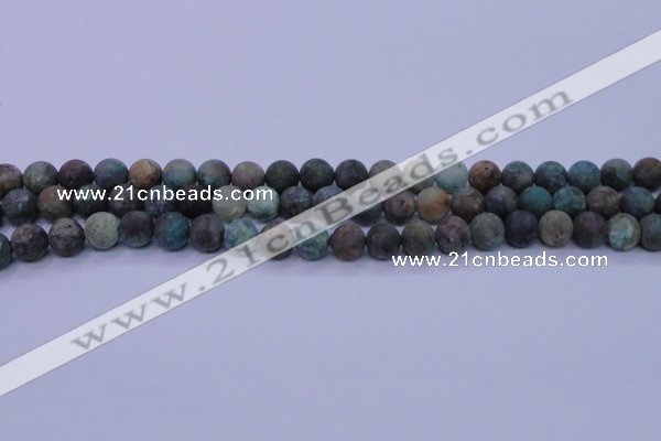 CCS762 15.5 inches 8mm round matte natural chrysocolla beads