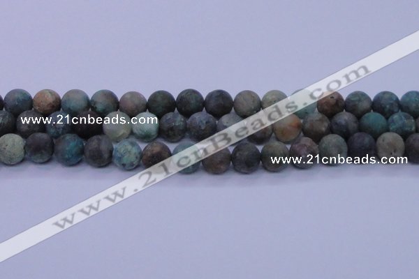 CCS764 15.5 inches 12mm round matte natural chrysocolla beads