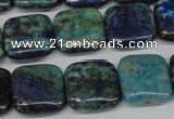 CCS85 15.5 inches 16*16mm square dyed chrysocolla gemstone beads