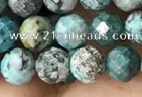 CCS883 15.5 inches 6mm faceted round natural chrysocolla beads