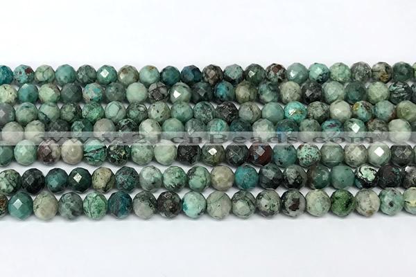 CCS915 15 inches 4*6mm faceted round chrysocolla beads