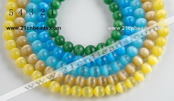 CCT03 10mm different color round cats eye beads Wholesale