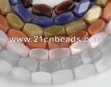 CCT07 14 inches 9*16mm faceted brick cats eye beads Wholesale