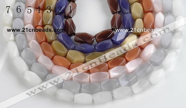 CCT07 14 inches 9*16mm faceted brick cats eye beads Wholesale