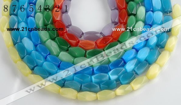 CCT08 Faceted brick 14 inches 9*16mm cats eye beads Wholesale