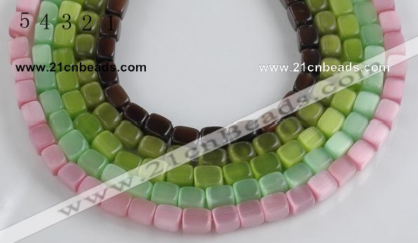 CCT10 8*10mm different color cuboid cats eye beads Wholesale