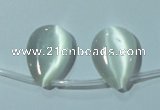 CCT1020 Top-drilled 13*18mm flat teardrop cats eye beads wholesale