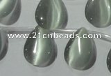 CCT1021 Top-drilled 13*18mm flat teardrop cats eye beads wholesale