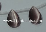 CCT1022 Top-drilled 13*18mm flat teardrop cats eye beads wholesale