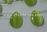 CCT1023 Top-drilled 13*18mm flat teardrop cats eye beads wholesale