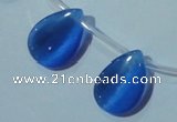 CCT1025 Top-drilled 13*18mm flat teardrop cats eye beads wholesale