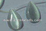 CCT1030 Top-drilled 14*22mm flat teardrop cats eye beads wholesale