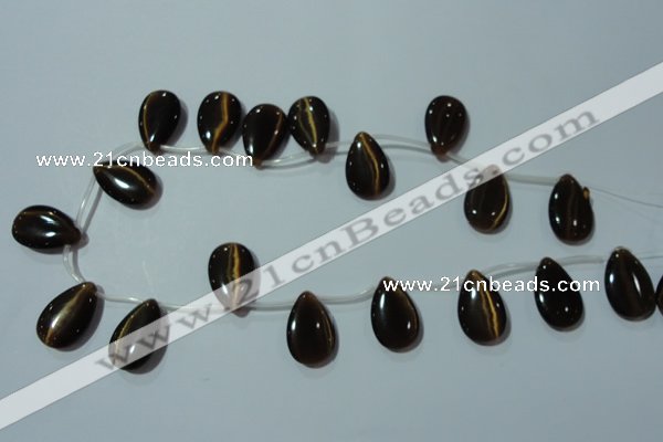 CCT1033 Top-drilled 14*22mm flat teardrop cats eye beads wholesale