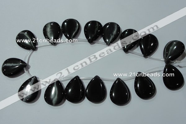 CCT1040 Top-drilled 21*29mm flat teardrop cats eye beads wholesale