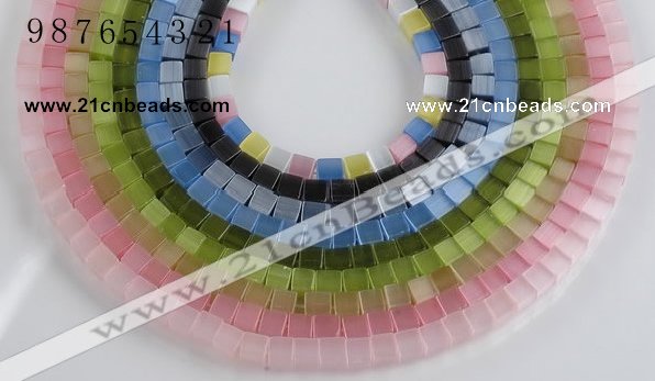 CCT11 Different color 6mm cube-shaped cats eye beads Wholesale