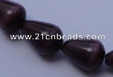 CCT22 14 inches 10*14mm teardrop black coffee cats eye beads wholesale