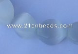 CCT24 14 inches 10*14mm twisted white cats eye beads wholesale