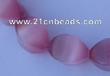 CCT25 14 inches 10*14mm twisted pink cats eye beads wholesale