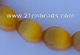 CCT26 14 inches 10*14mm twisted honey yellow cats eye beads wholesale