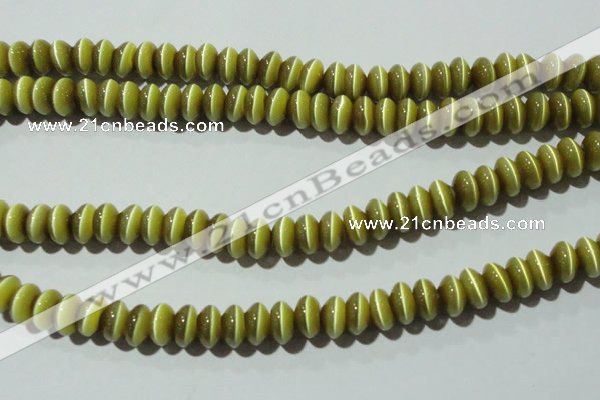 CCT278 15 inches 5*8mm rondelle cats eye beads wholesale