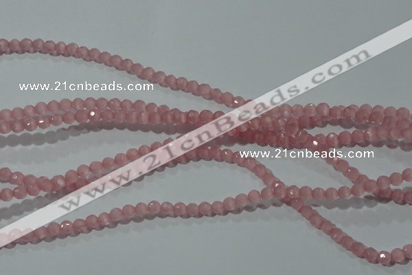 CCT305 15 inches 4mm faceted round cats eye beads wholesale