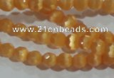 CCT306 15 inches 4mm faceted round cats eye beads wholesale