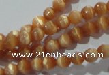 CCT307 15 inches 4mm faceted round cats eye beads wholesale