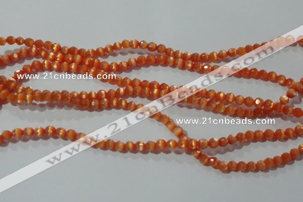 CCT309 15 inches 4mm faceted round cats eye beads wholesale