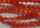 CCT310 15 inches 4mm faceted round cats eye beads wholesale