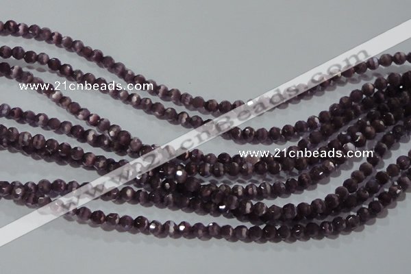 CCT313 15 inches 4mm faceted round cats eye beads wholesale