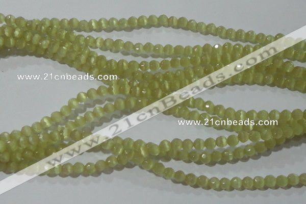 CCT314 15 inches 4mm faceted round cats eye beads wholesale