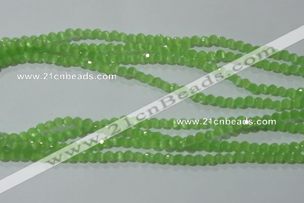 CCT315 15 inches 4mm faceted round cats eye beads wholesale