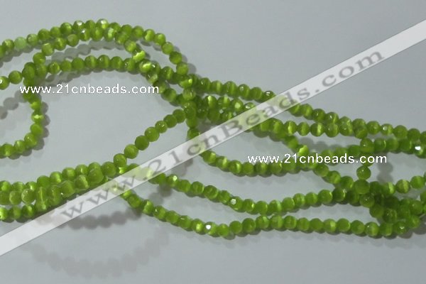 CCT316 15 inches 4mm faceted round cats eye beads wholesale