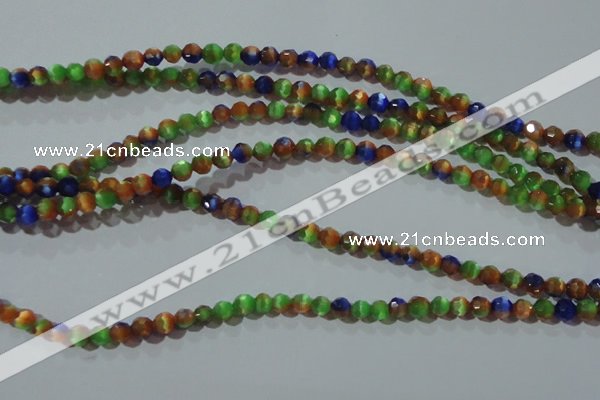 CCT317 15 inches 4mm faceted round cats eye beads wholesale