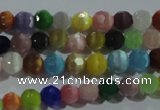 CCT318 15 inches 4mm faceted round cats eye beads wholesale