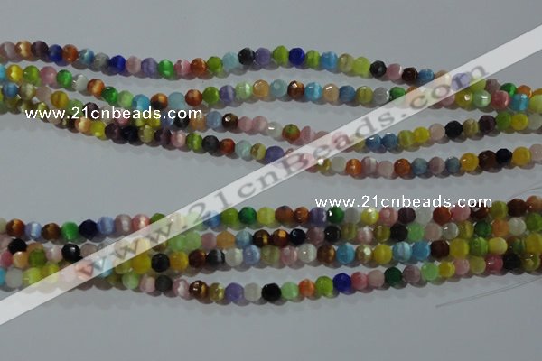 CCT318 15 inches 4mm faceted round cats eye beads wholesale